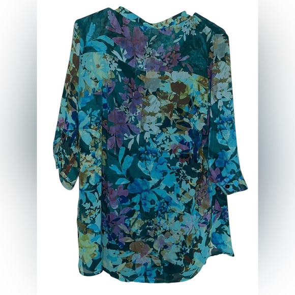 Soft Surroundings Floral Blouse Cami Set Women’s Size Large Tropical Colorful - Picture 3 of 9